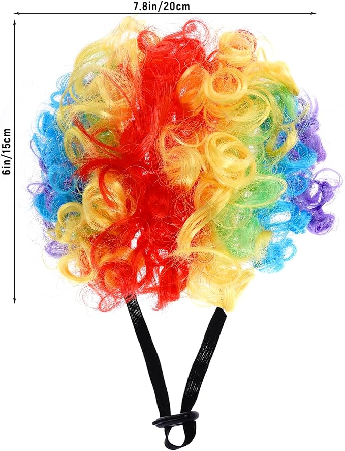 1pcs Funny Pets Wigs for Dog, Funny Rainbow Curly Dog Wig Adjustable Pet Wigs for Halloween Pet Cat Decoration Accessories for Halloween, Christmas, Parties Cosplay