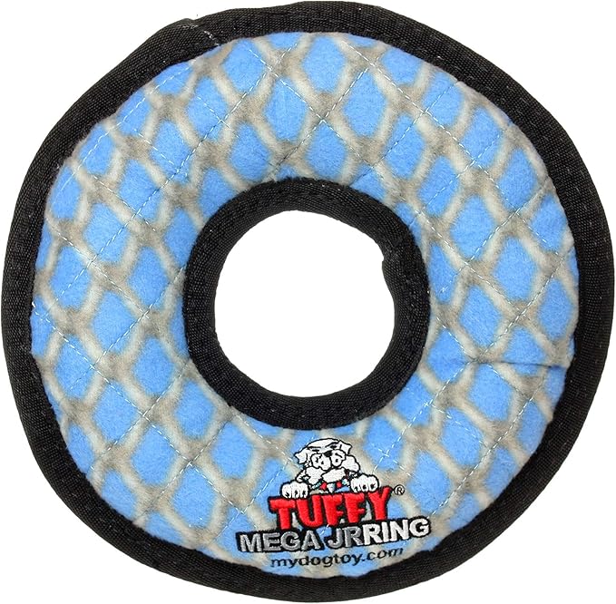 TUFFY - World's Tuffest Soft Dog Toy - MEGA -Multiple Layers. Made Durable, Strong & Tough. Interactive Play (Tug, Toss & Fetch). Machine Washable & Floats (Ring Chain Link, Jr 2 Pack)