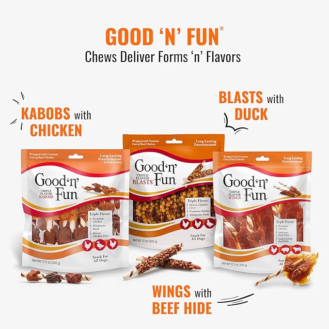 Good'n'Fun Triple Flavor Rawhide Chips with Real Chicken