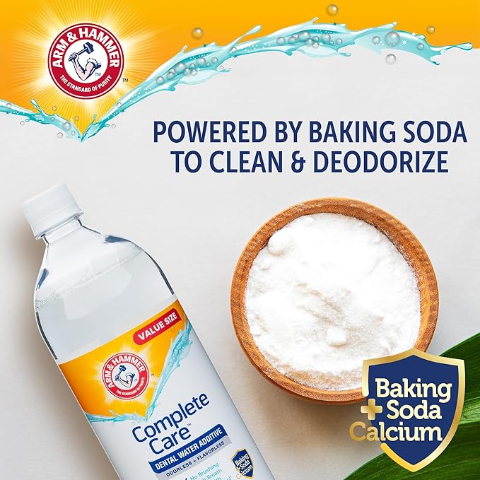 Arm & Hammer Complete Care Dental Water Additive for Dogs, Dog Breath Freshener, Dog Mouth Wash or Dental Rinse, Simply Add to Pet Drinking Water for Fresher Breath, Value Size 35 FL OZ