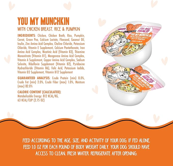 Weruva Best Fido Friend Fun Size Meals for Dogs, You My Munchkin, 2.75oz Cup, Pack of 12
