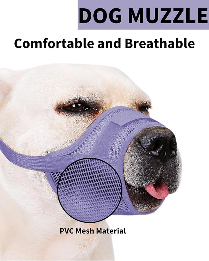 2-Pack Soft Mesh Dog Muzzle – Breathable & Adjustable, No-Bite and Escape-Proof Design for Grooming, Training, Walking – Fits Small, Medium & Large Dogs