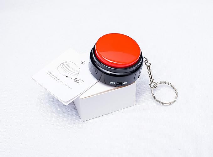 Recordable Talking Button with Keychain, 30s Voice Recording Time Sound Button Recording Your Own Words