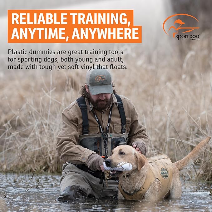 SportDOG White Plastic Dummies - Durable Soft Plastic Retriever & Hunting Bumper Training Accessory - Non-Toxic Weatherproof Material - High-Visibility Color