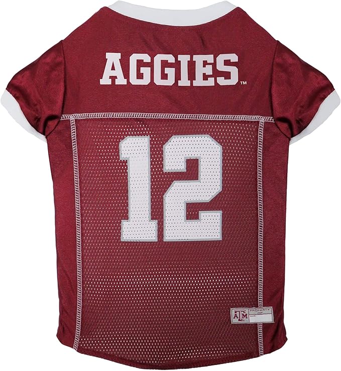 Pets First NCAA College Texas A&M Aggies Mesh Jersey for DOGS & CATS, Small.Licensed Dog Jersey with your Favorite Football/Basketball College Team