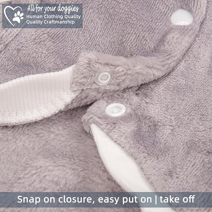 FabriCastle Dog Hoodie Sweater for Small Dogs Boy and Girl, Small Dog Clothes XS XXS Puppy Sweatshirt, Pet Outfit, Cat Clothing Super Soft Warm Snap On Closure (Lightgrey-Cream, Medium)