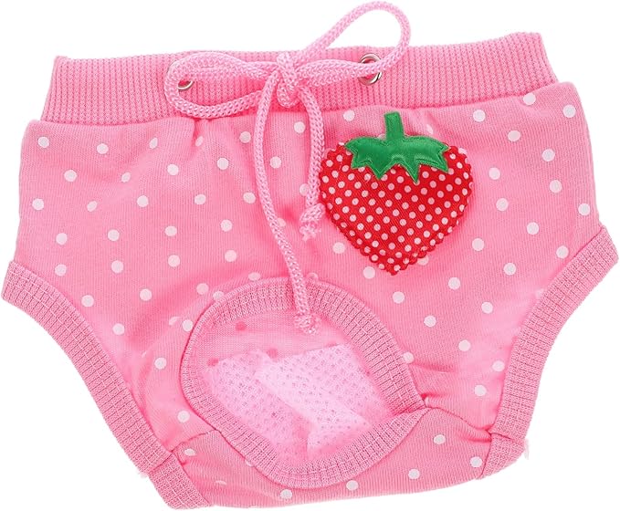 SUPVOX Pet Physiological Pants for Male Dogs Washable Strawberry Dot Comfortable Dog Diapers for and Heat for Home Use and Potty Training