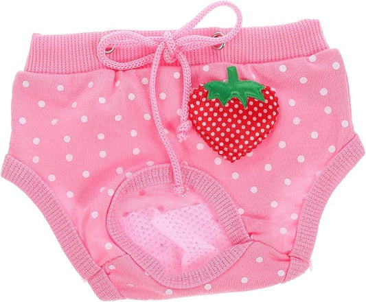SUPVOX Pet Physiological Pants for Male Dogs Washable Strawberry Dot Comfortable Dog Diapers for and Heat for Home Use and Potty Training