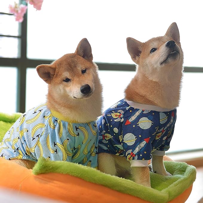 CuteBone Soft & Stretchy Dog Pajamas - Cozy Pet Jammies Breathable Jumpsuit for Small Dogs - All-Season Comfy Outfit Easy-On Pullover Design - Keeps Pets Warm & Comfortable P06XL