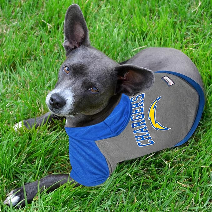 NFL Los Angeles Chargers Hoodie for Dogs & Cats. | NFL Football Licensed Dog Hoody Tee Shirt, X-Small| Sports Hoody T-Shirt for Pets | Licensed Sporty Dog Shirt