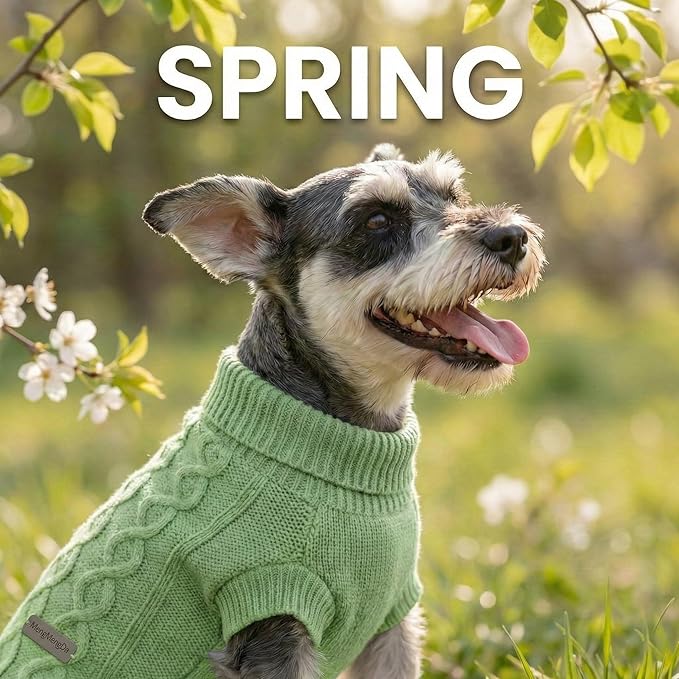 Small Dog Warm Winter Sweater Pet Clothes Knitwear for Small to Medium Breeds Dog Outfits (Green S)…