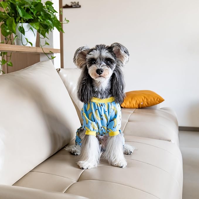 CuteBone Soft & Stretchy Dog Pajamas - Cozy Pet Jammies Breathable Jumpsuit for Small Dogs - All-Season Comfy Outfit Easy-On Pullover Design - Keeps Pets Warm & Comfortable P06XXL