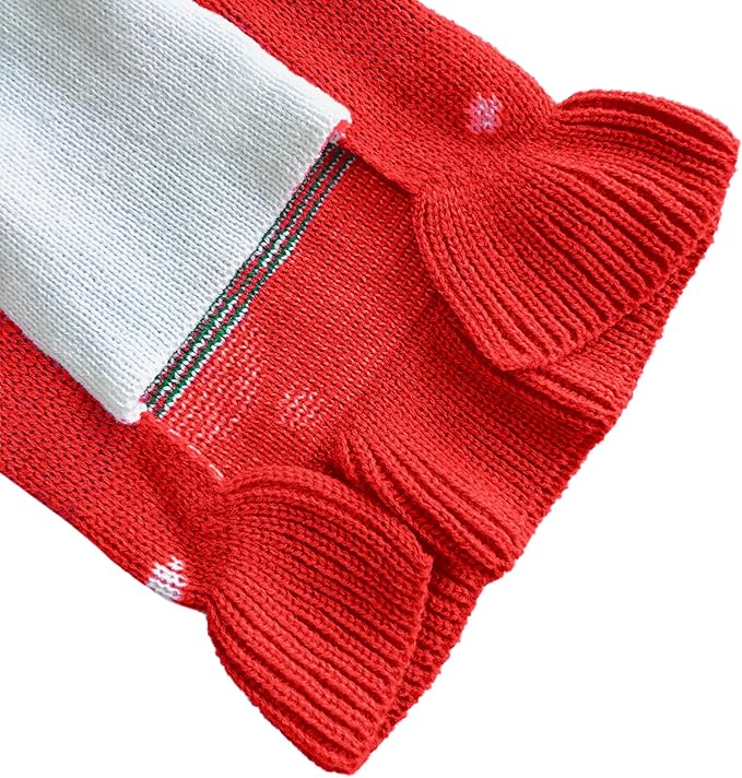 CHBORCHICEN Pet Dog Sweaters Classic Knitwear Turtleneck Winter Warm Puppy Clothing Cute Strawberry and Heart Doggie Sweater (XS, Dress-Red1)