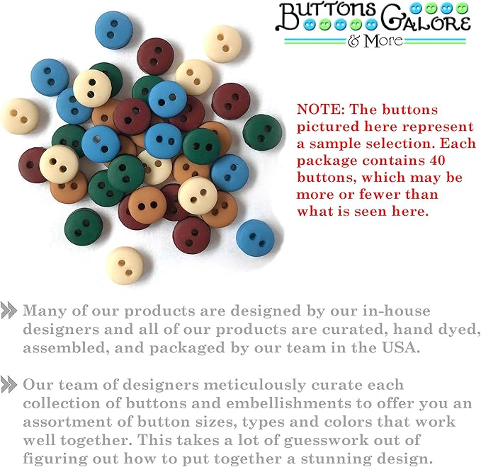 Buttons Galore and More Tiny & Micro Collection – Extensive Selection of Tiny & Micro Novelty Buttons for DIY Crafts, Scrapbooking, Sewing, Cardmaking, and other Art & Creative Projects – 35 Pcs