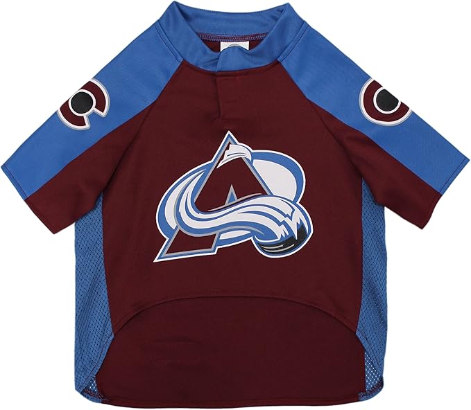 NHL Colorado Avalanche Jersey for Dogs & Cats, Medium. - Let Your Pet Be A Real NHL Fan!