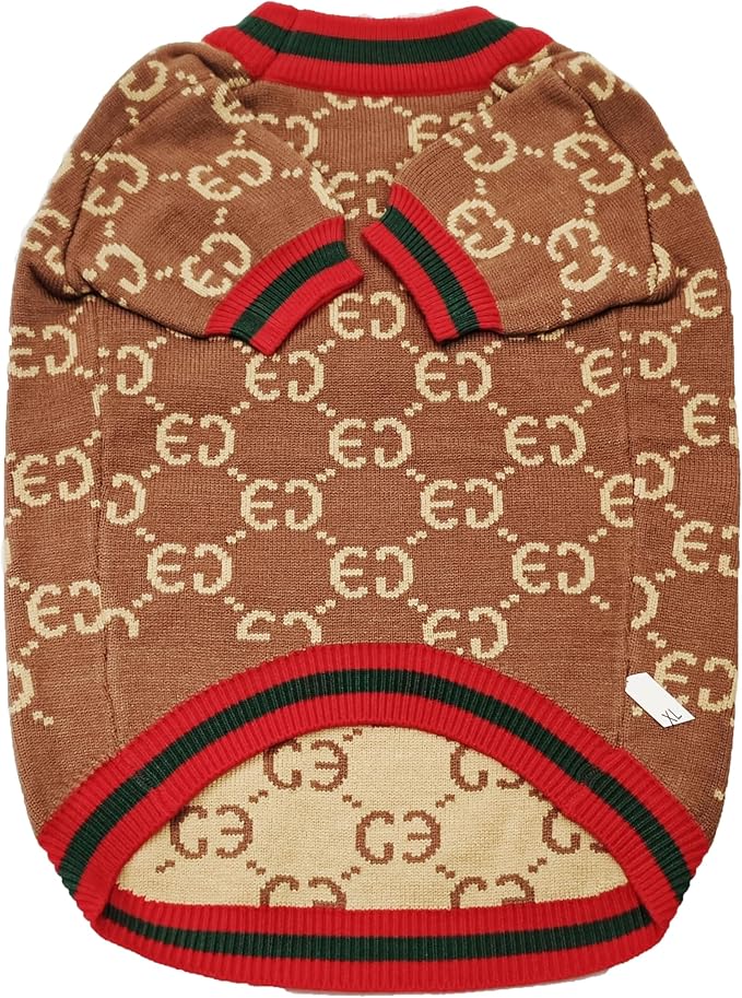 Luxury Dog Sweater – Soft Knit Designer Pet Outfit for Small Dogs & Puppies, XS–L, Stylish Warm Clothing for Yorkies, Chihuahuas, Dachshunds, Maltese, French Bulldog