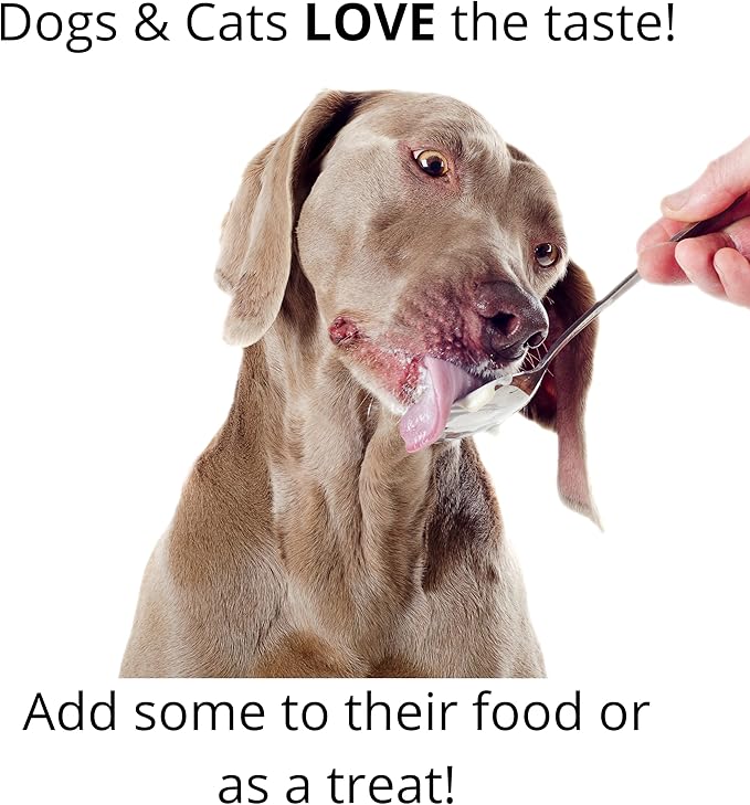 100% Organic Coconut Oil for Dogs & Cats - Skin and Coat - 16 fl oz - Use Topically on Dry Itchy Skin, Paws, Elbows and Cracked Nose - Cold Pressed, All Natural and Safe to Eat - Soothes and Protects