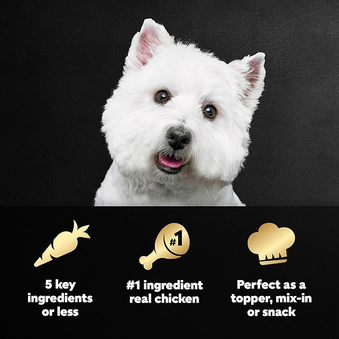 Cesar Simply Crafted Adult Wet Dog Food Toppers for Dry Food, Wet Food for Dogs, Chicken, Carrots, Potatoes & Peas, 8.82 oz. Pouches, 6 Count (Pack of 2)