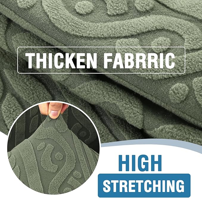 H.VERSAILTEX Couch Covers for 2 Cushion Sofa 1 Piece Stretch Loveseat Slipcover Pet Dog Universal Slip Cover Love Seat Covers Upgrade Thick Jacquard Fabric with Spiral Pattern(58"-70", Sea Grass)