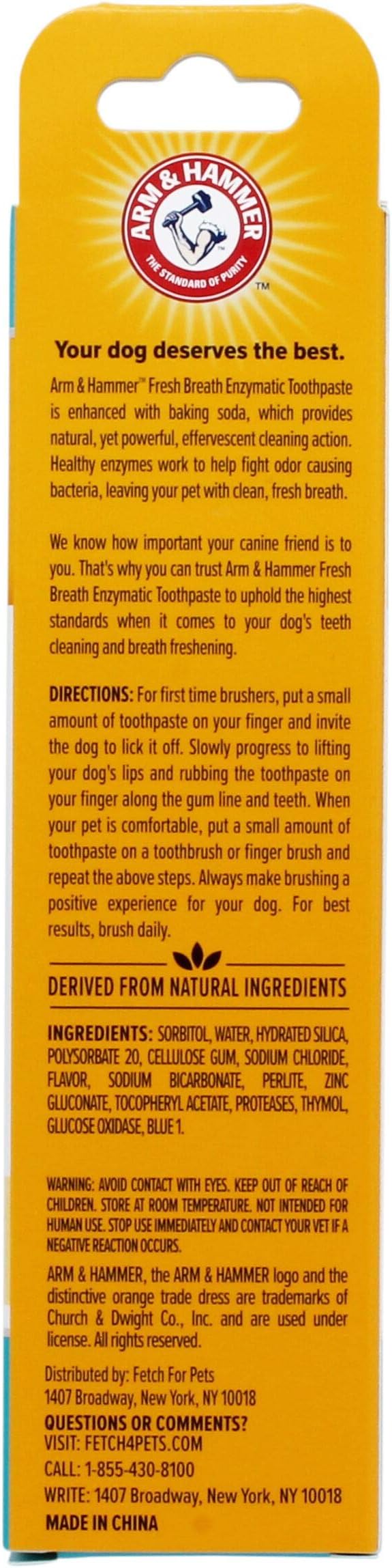 Arm & Hammer for Pets Fresh Breath Enzymatic Dog Toothpaste, Vanilla Ginger Flavor, Safe for Puppies and Adult Dogs, Daily Baking Soda Dental Gel to Eliminate Bad Breath, 2.5 Oz - 2 Pack