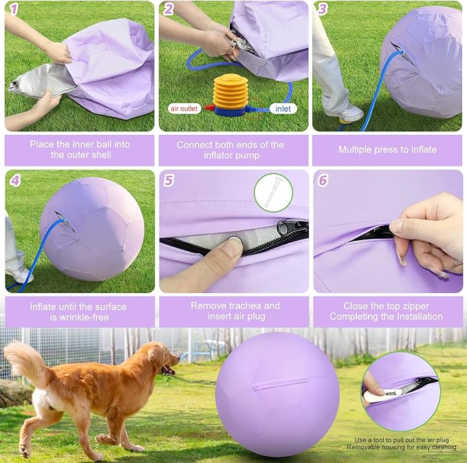 25" Herding Ball Set for Dogs and Horses, Durable Waterproof Dog Toy, Dual-Layer Large Interactive Pet Play Ball for Australian Shepherds, Cattle Dogs, Collies, and All Herding Breeds
