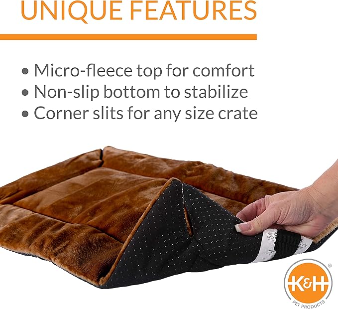 K&H Pet Products Self-Warming Crate Pad Mocha XX-Large 37 X 54 Inches