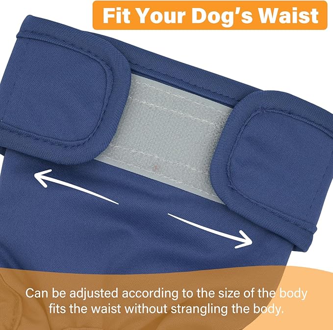 Washable Female Dog Diapers 3 Pack Premium Reusable Diapers for Dog in Heat - Highly Absorbent for Untrained Puppies, Dogs in Heat, Doggie Menstrual and Incontinence M - C