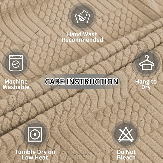 Easy-Going Waterproof Couch Cushion Covers for Couches and Sofas, Stretch Jacquard Sofa Seat Cover Replacement for Dogs, Pets & Kids, Durable Furniture Protector for Sofa Cushions, Camel