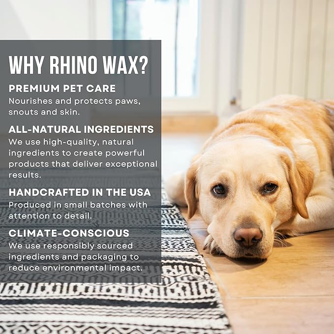 Dog Paw Trail Wax 2oz - Use Before Taking Dogs on a Hike - Balm Helps Protect Against Rocks, Uneven Terrain, Thorns, Glass - Moisturizes and Improves Elasticity - Lick-Safe - Made in USA