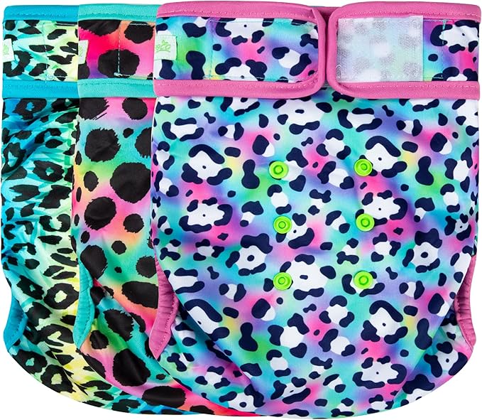 wegreeco XX-Large Dog Diapers Female No Tail Hole, Reusable French Bulldog Diapers Female （Cow Pattern XX-Large）