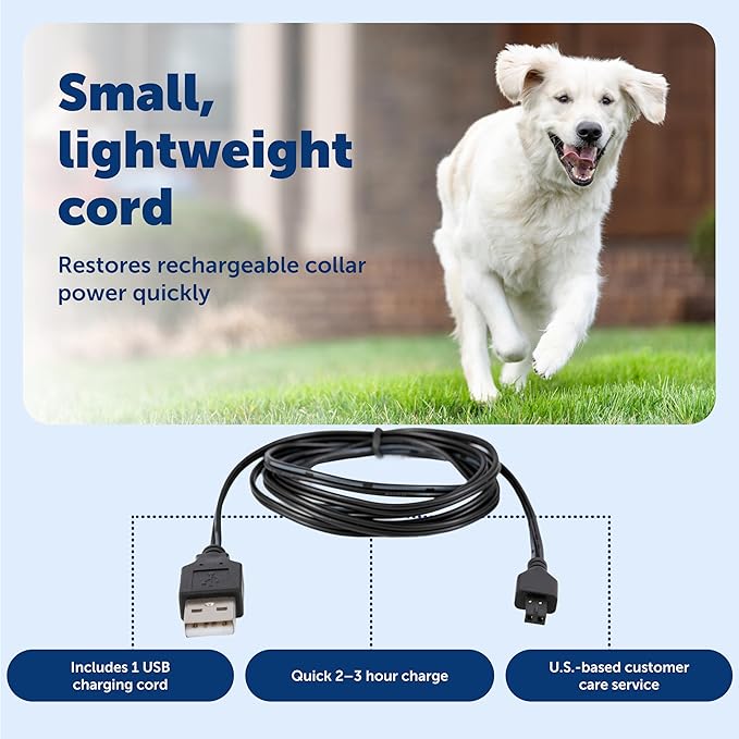 PetSafe Receiver Charger - Fast Charging Collar Cable - USB Charging Cord for Wireless Fence & In-Ground Fence Systems - Compatible with Select Rechargeable Receiver Collars