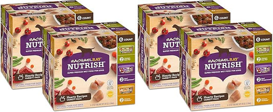 Nutrish Rachael Ray Wet Dog Food Variety Pack Hearty Recipes, six (6) 8 oz Tubs 2 Count (Pack of 24)