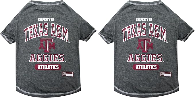 Pets First NCAA Texas A&M Aggies Dog T-Shirt, X-Small (Pack of 2)