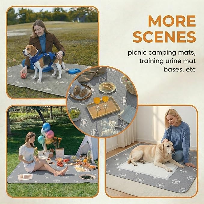 PJYuCien Non-Slip 36"x36" Pet Playpen Mat with 3-Layer Comfort, Reusable and Washable Training Crate Pad, Travel Mat and Sofa Protector for Puppies, Dogs, Cats, Rabbits, and Small Animals, Gray