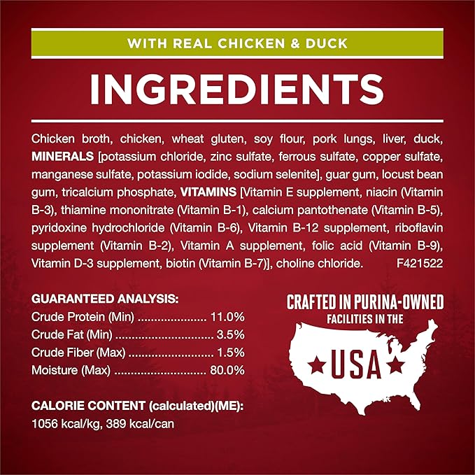 Purina ONE True Instinct Tender Cuts in Gravy with Real Turkey and Venison, and with Real Chicken and Duck High Protein Wet Dog Food Variety Pack - (Pack of 6) 13 Oz. Cans