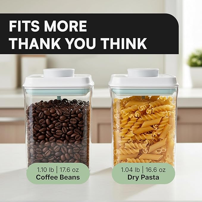 Bop Top Airtight Food Storage Containers with Lid 50 oz | Kitchen Canister Sets | Air Tight Pantry Container | Pop Top Dry Food Storage Containers for Snacks, Sugar, Flour, Baking, Cereal, Pasta