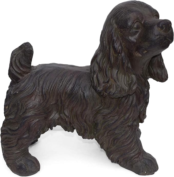 Christopher Knight Home Messiah Outdoor Cocker Spaniel Dog Garden Statue, Brown Finish
