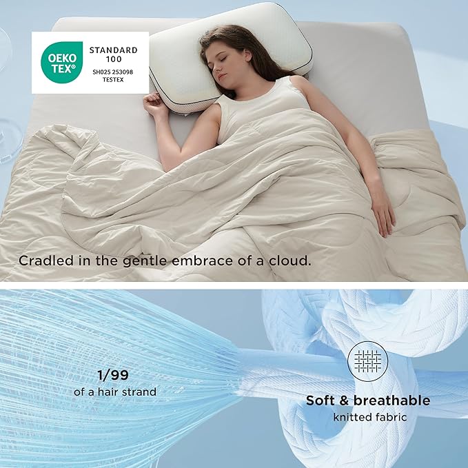 Bedsure Cooling Blankets for Hot Sleepers - Cooling Comforter, Summer Twin XL Blanket for Bed, Cold Lightweight and Breathable Dorm Room Essentials for Teens Back to School, Linen, 66x90 Inches