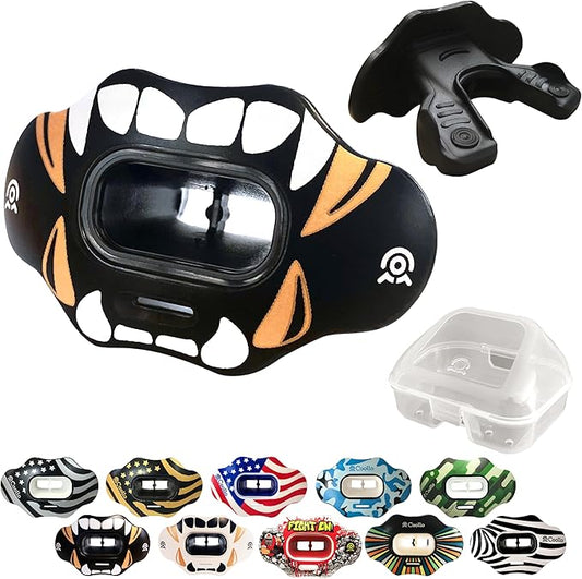 Football Mouth Guard Lip Guard MAXX/Might Football and High Impact Sports Lip Protector for Adults & Youth (Strap Included)