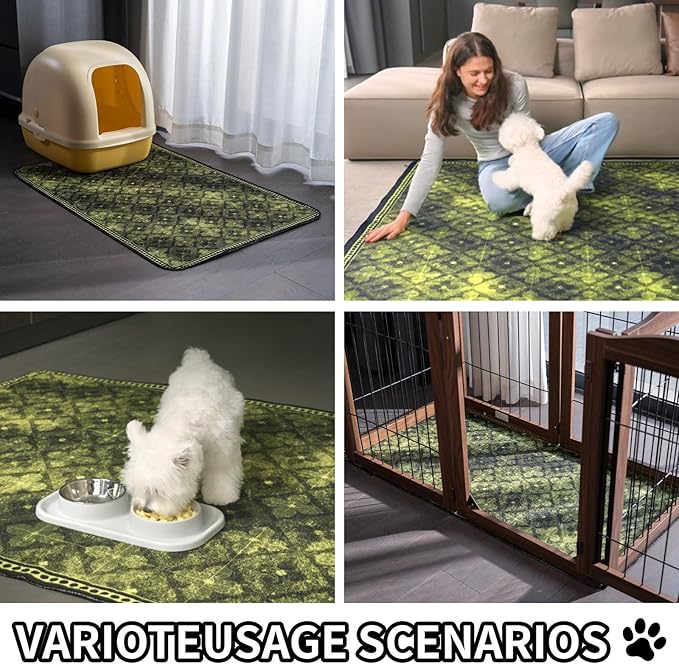 Washable Pee Pads for Dogs, Reusable Puppy Potty Training Pads, Ultra-Absorbent Thick Waterproof Leak-Proof Non-Slip Pads & Mat for Crate, Playpen, Floor, Whelping & Housebreaking , 2 Pack 36"x72"