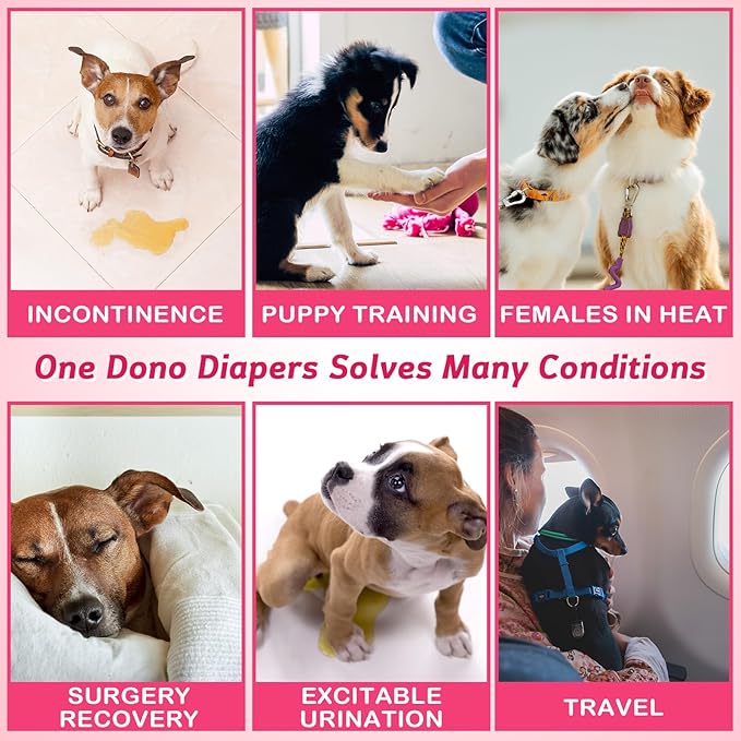 Dono Disposable Pet Diapers for Female Dogs Super Absorbent Soft Heating and Pee Puppy Diapers Female Liners, Small Diapers for Dogs and Cats, 32pcs
