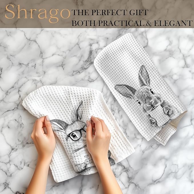 Funny Bunny Bathroom Hand Towels, Kids Bathroom Decor, Gifts for Bunny Lovers Hand Towels for Kids Bath Room Washroom, Animal Lovers Gifts, 16x24 Inch Set of 2