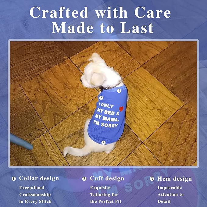 Stylish Cotton Dog Shirt with Print, Soft & Breathable, All-Season Comfort, Fits Most Breeds - Perfect Pet Apparel for Small, Medium, Large Dogs.Blue&l