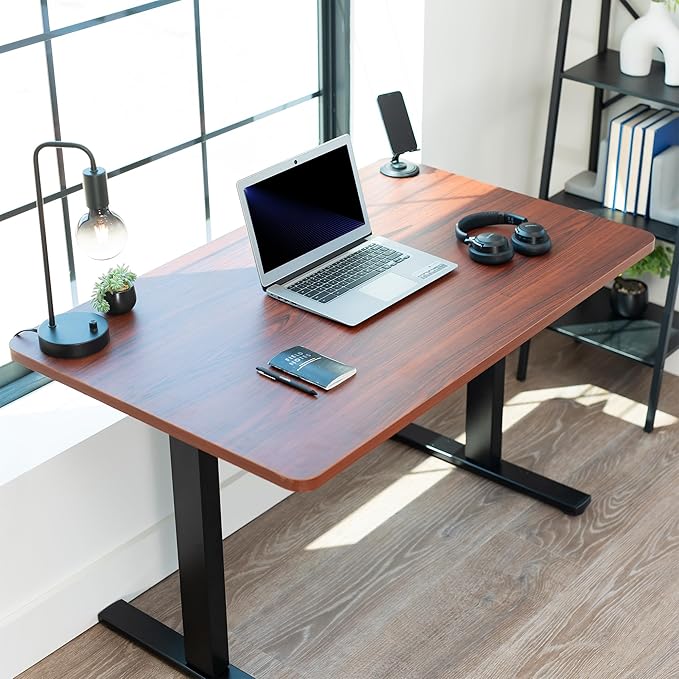 VIVO Universal 48 x 30 inch Solid One-Piece Table Top for Standard and Sit to Stand Height Adjustable Home and Office Desk Frames, Dark Walnut, DESK-TOP48-30D