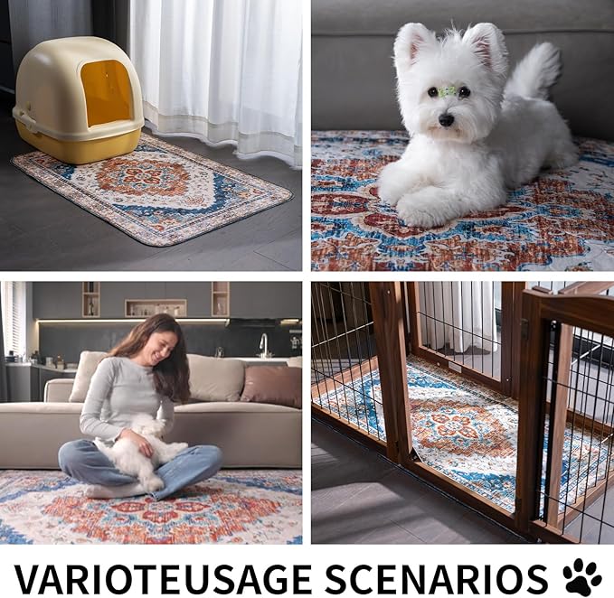 Washable Pee Pads for Dogs, Reusable Puppy Potty Training Pads, Ultra-Absorbent Thick Waterproof Leak-Proof Non-Slip Pads & Mat for Crate, Playpen, Floor, Whelping & Housebreaking , 2 Pack 36"x72"