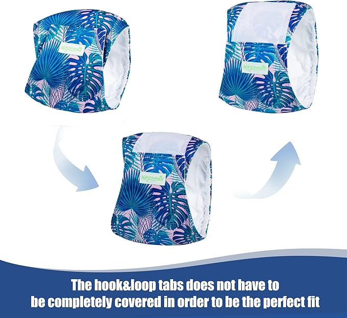 wegreeco Small Dog Diapers Male,Reusable Belly Bands for Male Dogs,Washable Doggie Puppy Male Diapers Wraps,Medium Large Size (5 Pack Large, Hawaiian)