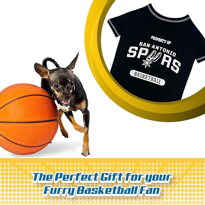 Pets First NBA Licensed Hoodies & T-shirt for Dogs & Cats, SAN Antonio Spurs, Small