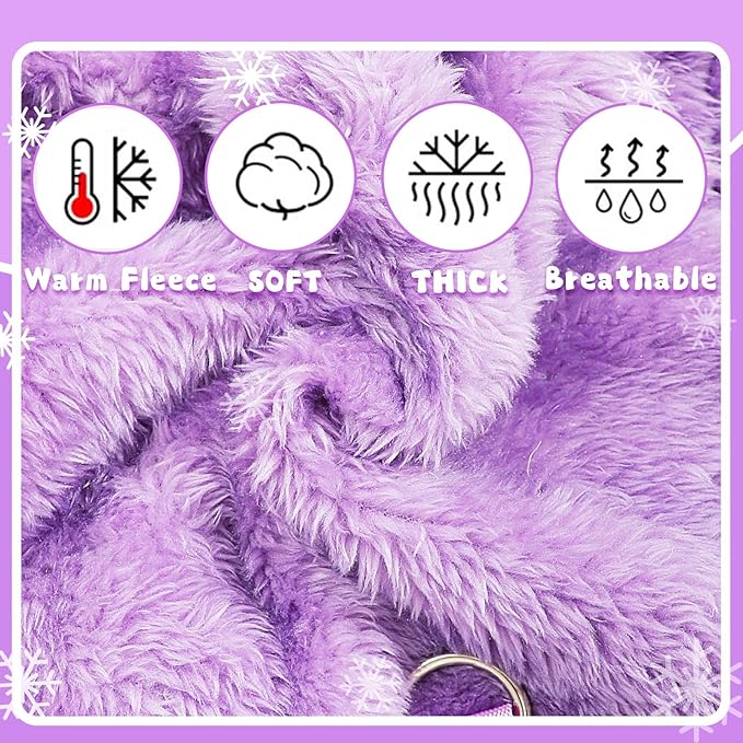 Dog Sweater Winter Warm Dog Pajamas for Small Dogs Fleece Thermal Soft Puppy Pjs Coat Stretchy Jumpsuit Doggie Pet Clothes Outfits Cat Apparel (Purple, X-Small)