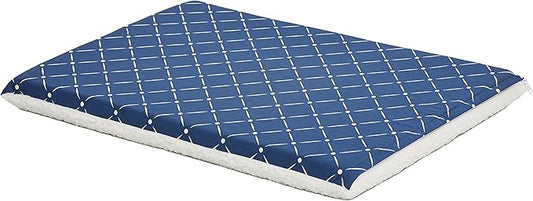 MidWest Homes for Pets Quiet Time Couture Paxton Dog Bed, Blue & Fleece with Removable Pillow Cover, Blue, 30"