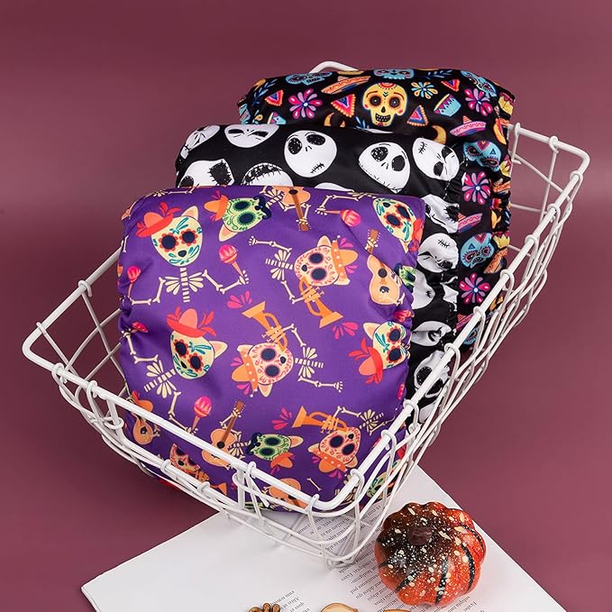 CuteBone Halloween Male Dog Diapers Belly Bands 3 Pack for Male Dogs Wraps Washable Doggie Pants DM23XS
